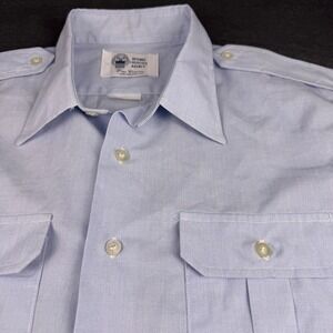 Mens Short Sleeve Light Blue Defense Logistics Agency Uniform‎ Shirt Size 17.5